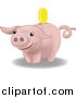 Vector Illustration of a Pink Pig Bank by AtStockIllustration