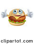 Vector Illustration of a Pleased Cheeseburger Holding Two Thumbs up by AtStockIllustration