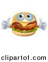 Vector Illustration of a Pleased Cheeseburger Holding Two Thumbs up by AtStockIllustration