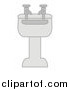 Vector Illustration of a Porcelain Bathroom Sink with Two Faucets by AtStockIllustration