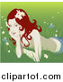 Vector Illustration of a Pretty Organic Red Haired Woman Lying in the Grass by AtStockIllustration