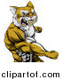 Vector Illustration of a Punching Muscular Cougar Man Mascot by AtStockIllustration