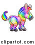 Vector Illustration of a Rainbow Striped Zebra by AtStockIllustration