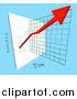 Vector Illustration of a Red Arrow Depicting an Increase of Profits on a Graph by AtStockIllustration