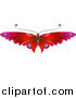 Vector Illustration of a Red Butterfly with Flower Decoration on the Wings by AtStockIllustration