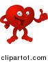 Vector Illustration of a Red Heart Character Giving the Thumbs up by AtStockIllustration