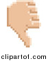 Vector Illustration of a Retro 8 Bit Pixel Art Styled Hand Giving a Thumb down by AtStockIllustration