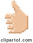 Vector Illustration of a Retro 8 Bit Pixel Art Styled Hand Giving a Thumb up by AtStockIllustration