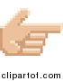 Vector Illustration of a Retro 8 Bit Pixel Art Styled Hand Pointed like a Gun by AtStockIllustration