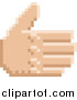 Vector Illustration of a Retro 8 Bit Pixel Art Styled Hand Reaching out to Shake by AtStockIllustration