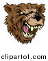 Vector Illustration of a Roaring Aggressive Bear Mascot Head by AtStockIllustration