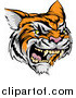 Vector Illustration of a Roaring Angry Tiger Mascot Head by AtStockIllustration