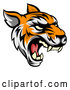 Vector Illustration of a Roaring Vicious Tiger Mascot Face by AtStockIllustration