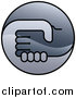 Vector Illustration of a Round Gradient Handshake Logo Icon by AtStockIllustration