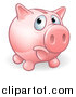 Vector Illustration of a Sad Pouting Piggy Bank by AtStockIllustration