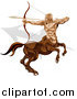 Vector Illustration of a Sagittarius the Archer Centaur with the Zodiac Symbol by AtStockIllustration