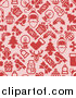 Vector Illustration of a Seamless Background Pattern of Red Christmas Items on Pink by AtStockIllustration