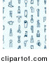 Vector Illustration of a Seamless Blue Background with Tool Icons by AtStockIllustration