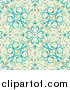 Vector Illustration of a Seamless Green, Beige and Blue Middle Eastern Floral Background by AtStockIllustration