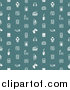 Vector Illustration of a Seamless Pattern of White Gadet Icons on Teal by AtStockIllustration