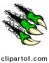Vector Illustration of a Sharp Green Claws Shredding Through Metal by AtStockIllustration