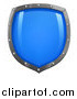 Vector Illustration of a Shiny Blue Shield with Silver Edges by AtStockIllustration