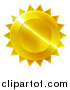 Vector Illustration of a Shiny Gradient Golden Star Shaped Metal Award Badge by AtStockIllustration
