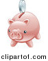 Vector Illustration of a Shiny Pink Piggy Bank by AtStockIllustration