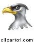 Vector Illustration of a Shiny Silver Bald Eagle Head by AtStockIllustration