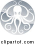 Vector Illustration of a Shiny Silver Round Octopus Logo by AtStockIllustration