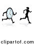 Vector Illustration of a Silhouetted Female Runner Trying to Beat Her Best Time by AtStockIllustration