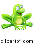 Vector Illustration of a Smiling Green Frog by AtStockIllustration
