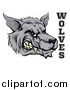 Vector Illustration of a Snarling Gray Wolf Mascot Head and Text by AtStockIllustration