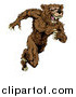 Vector Illustration of a Snarling Muscular Bear Mascot Running Upright by AtStockIllustration