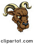 Vector Illustration of a Snarling Ram Mascot Head by AtStockIllustration