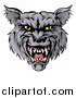 Vector Illustration of a Snarling Wolf Mascot Head by AtStockIllustration