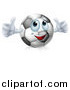 Vector Illustration of a Soccer Ball Character Giving Two Thumbs up by AtStockIllustration
