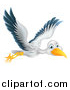 Vector Illustration of a Stork Bird in Flight by AtStockIllustration