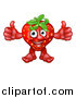 Vector Illustration of a Strawberry Mascot Giving Two Thumbs up by AtStockIllustration