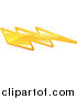 Vector Illustration of a Striking Yellow Lightning Bolt by AtStockIllustration