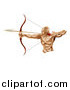 Vector Illustration of a Strong Archer Aiming an Arrow by AtStockIllustration