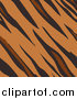 Vector Illustration of a Tiger Animal Print Background with Brown, Tan and Black Stripes in a Pattern by AtStockIllustration