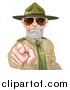 Vector Illustration of a Tough and Angry White Male Drill Sergeant Pointing Outwards and Wearing Sunglasses by AtStockIllustration