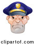 Vector Illustration of a Tough and Angry White Male Police Officer by AtStockIllustration