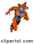 Vector Illustration of a Tough Muscular Fox Man Sprinting by AtStockIllustration