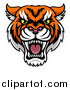 Vector Illustration of a Tough Tiger Mascot Face by AtStockIllustration