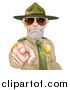 Vector Illustration of a Tough White Male Drill Sergeant Pointing Outwards and Wearing Sunglasses by AtStockIllustration