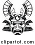 Vector Illustration of a Tribal Mask Tattoo Design by AtStockIllustration