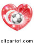 Vector Illustration of a Turkey Flag Heart and Soccer Ball by AtStockIllustration