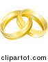 Vector Illustration of a Two Entwined Golden Wedding Rings by AtStockIllustration